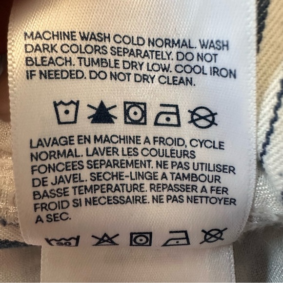 Lands End Women’s Mid Rise Classic Straight Leg Chino Ankle Pants Stripe Size 10 - Picture 15 of 16